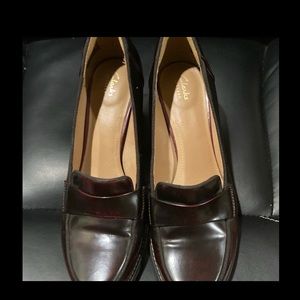 Clarks heeled loafers